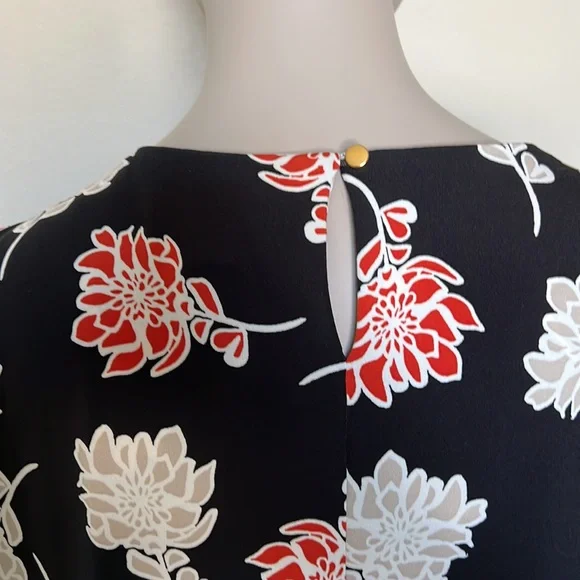 Calvin Klein floral black tank top sleeveless blouse, size XL womens - Picture 6 of 8